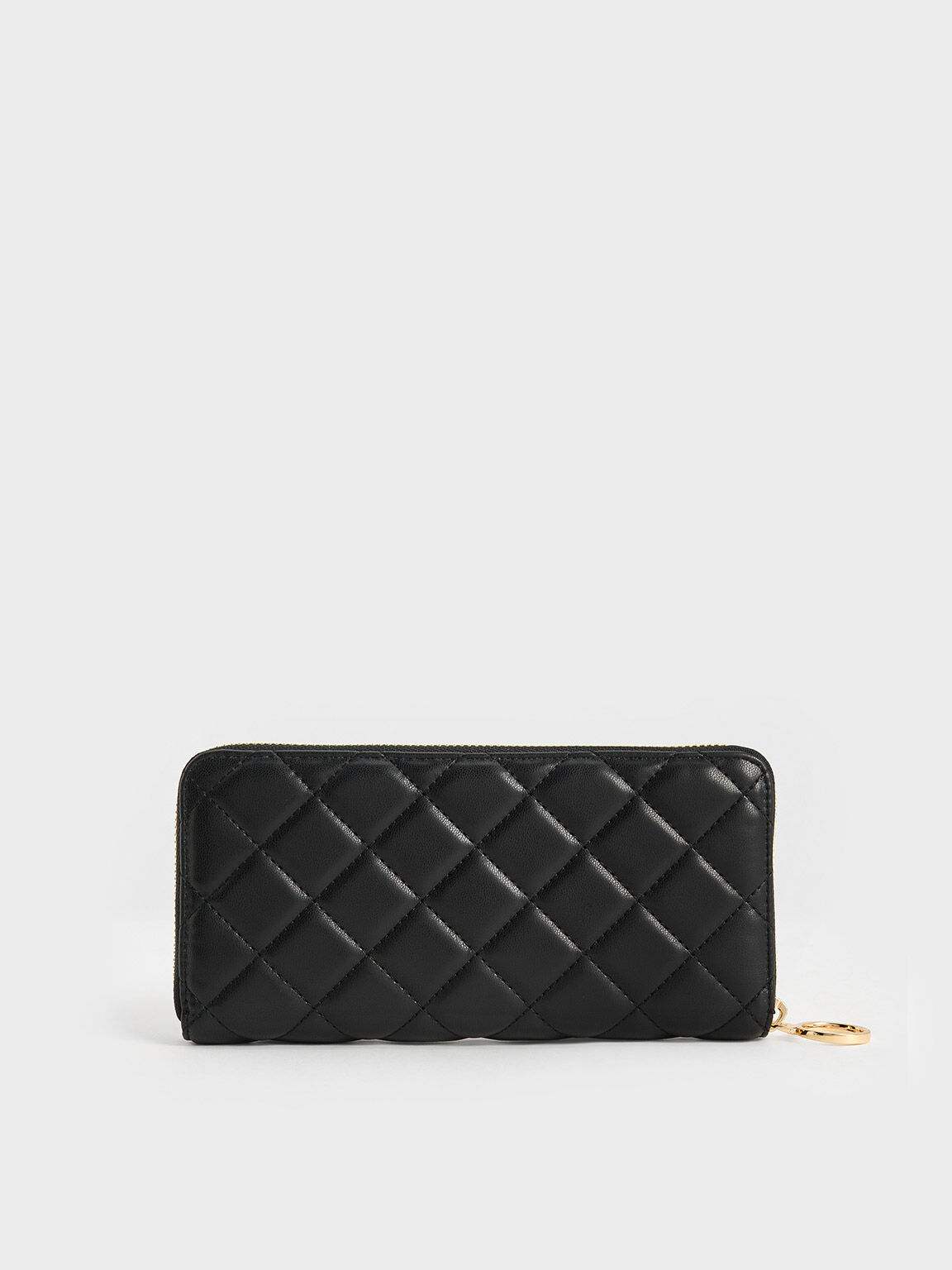 Cressida Quilted Long Wallet, Black, hi-res