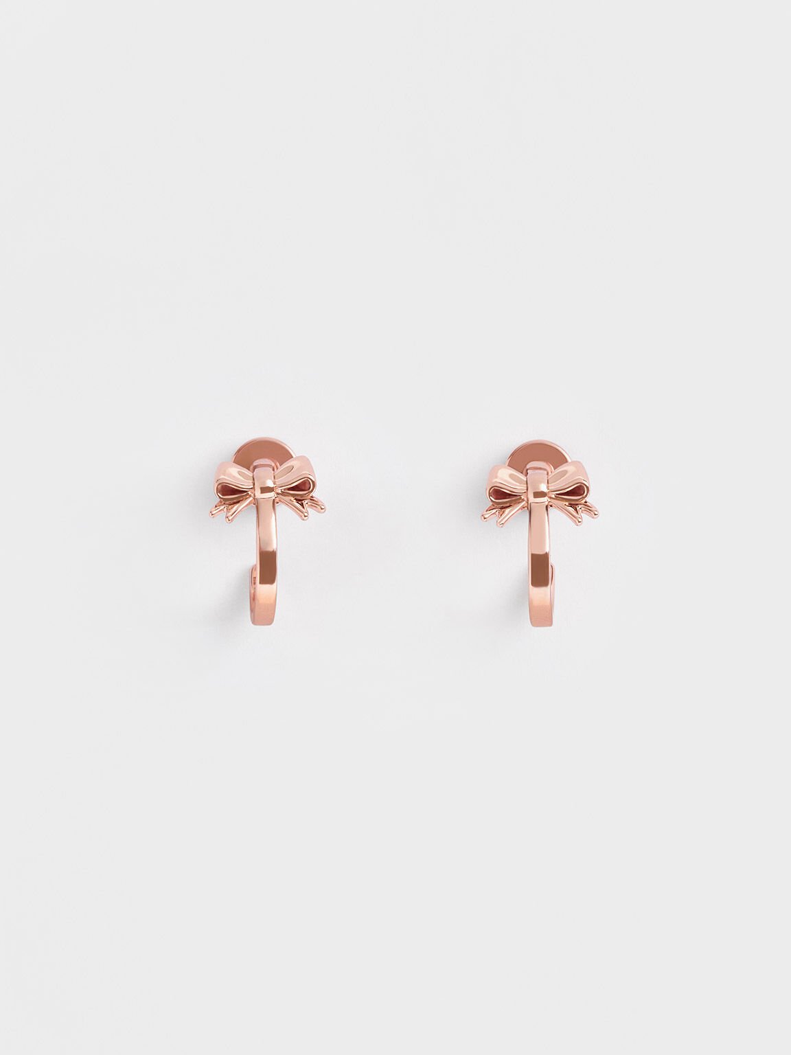 Paige Ribbon Stud Earrings, Rose Gold, hi-res