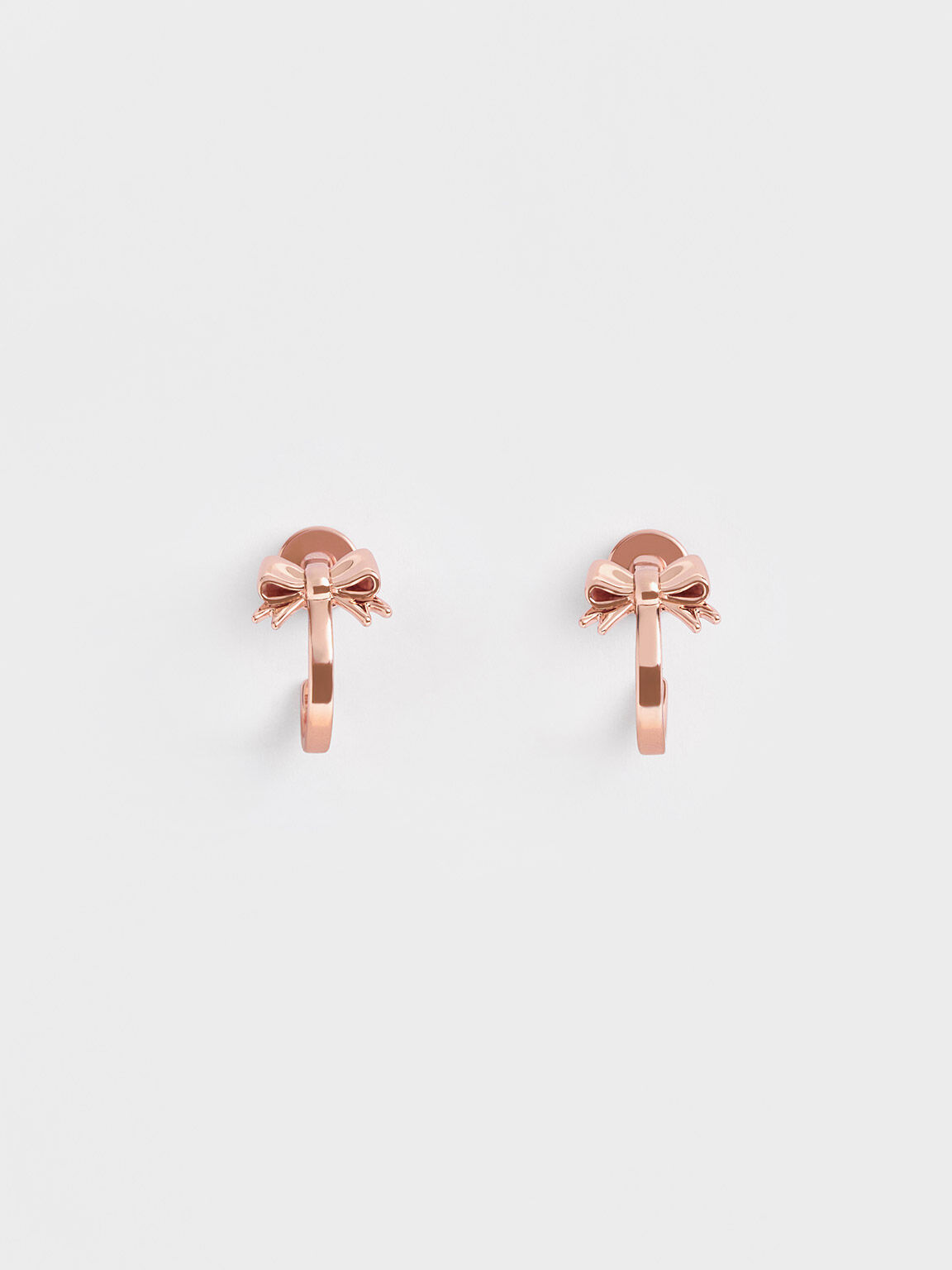 Paige Ribbon Stud Earrings, Rose Gold, hi-res