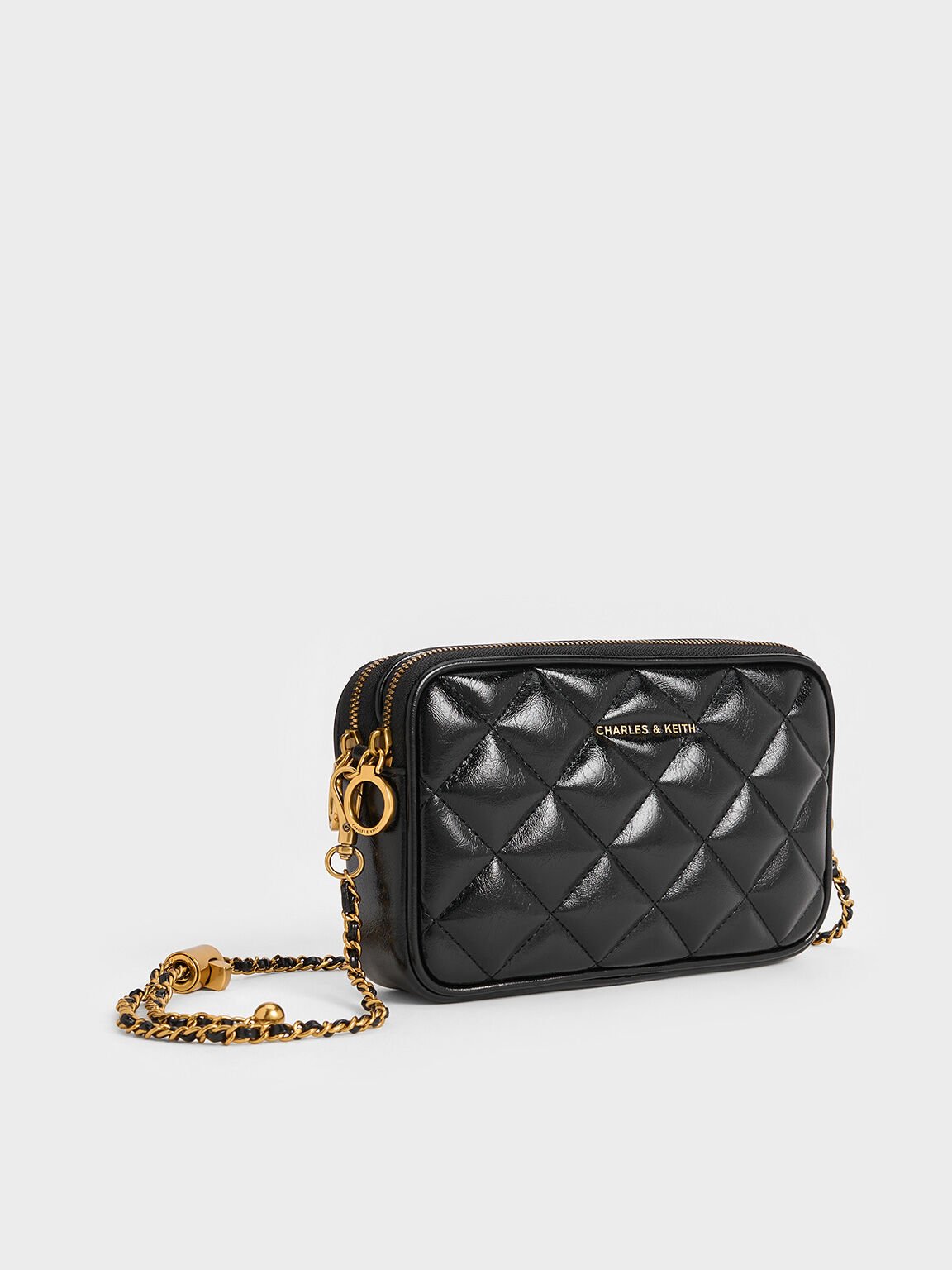 Mini Apfra Quilted Crossbody Bag, Black, hi-res