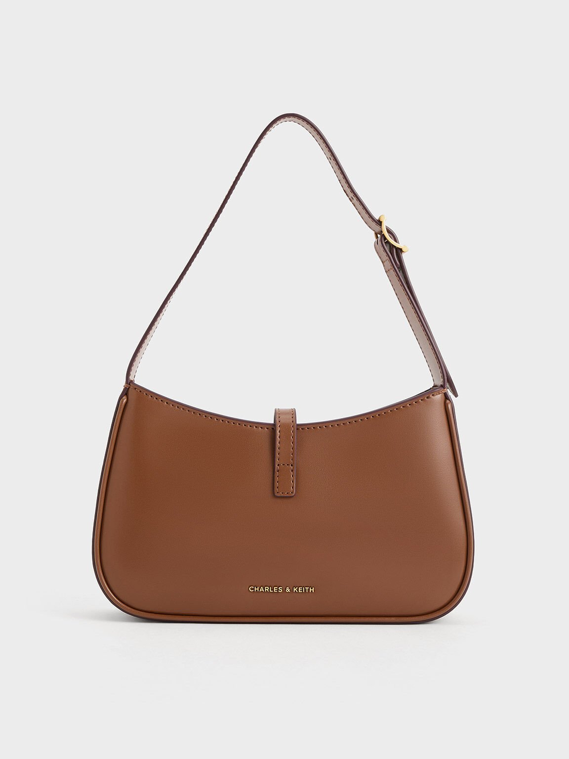 Cesia Metallic Accent Shoulder Bag, Chocolate, hi-res