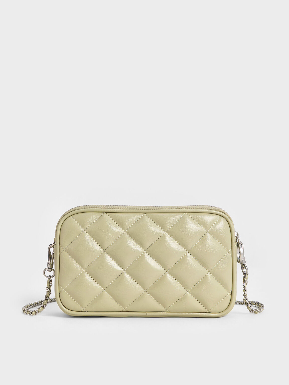 Mini Apfra Quilted Crossbody Bag, Sage Green, hi-res