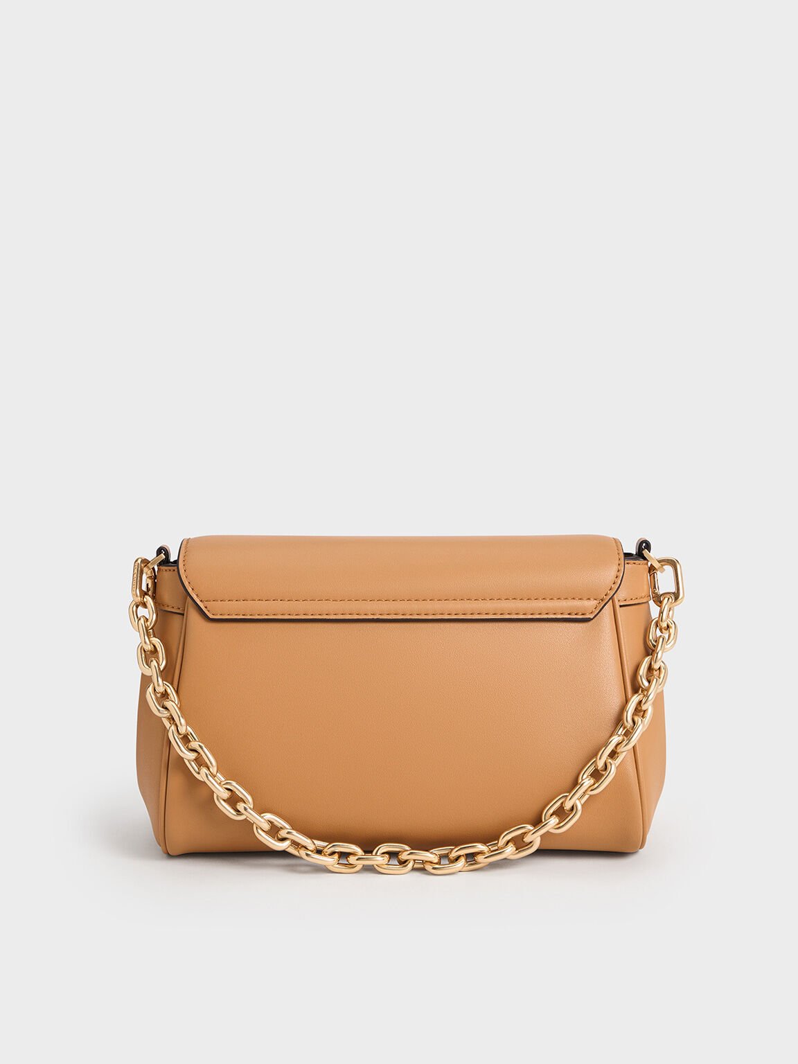 Calla Front Flap Chain-Handle Bag, Toffee, hi-res