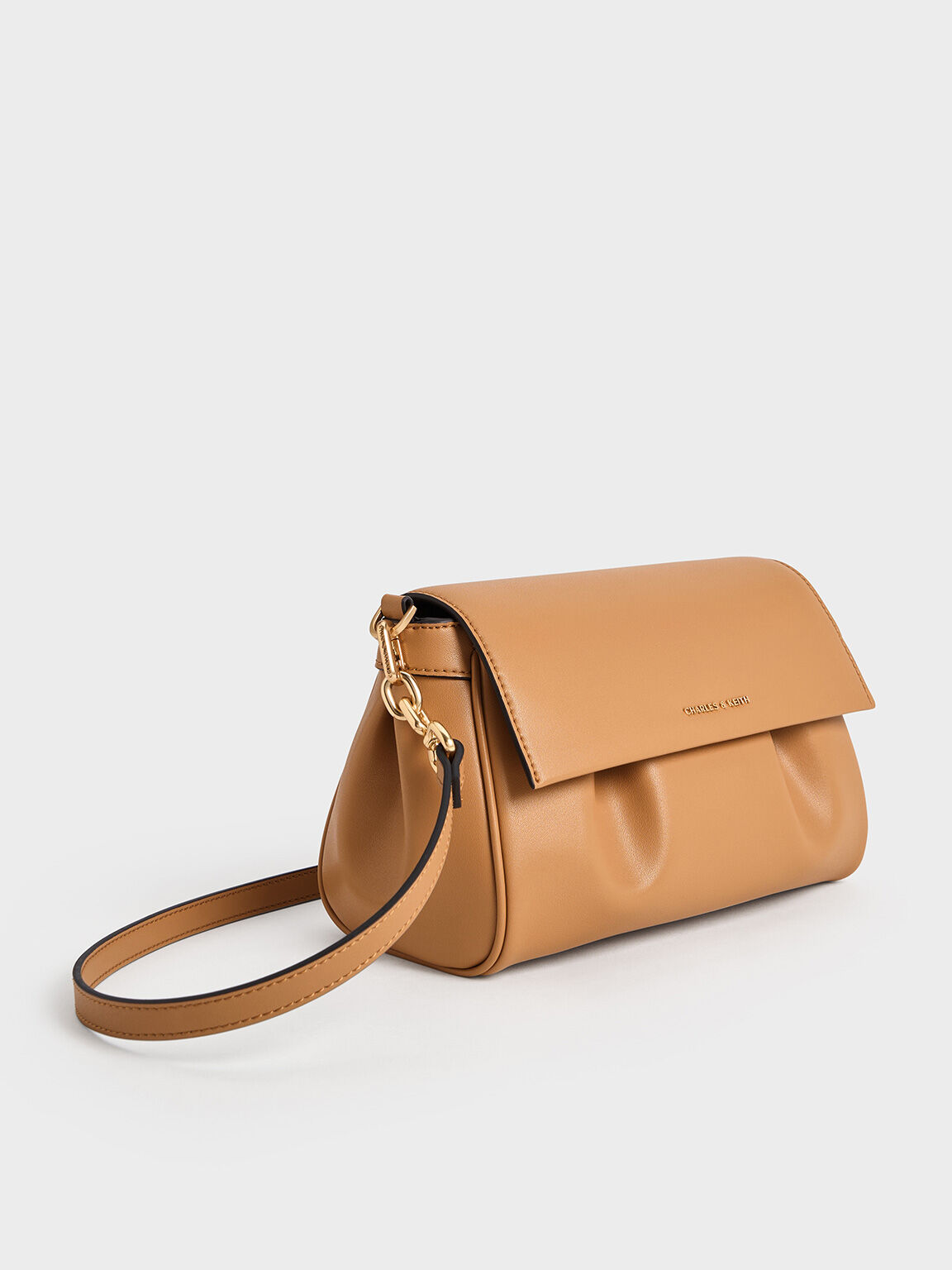 Calla Front Flap Chain-Handle Bag, Toffee, hi-res