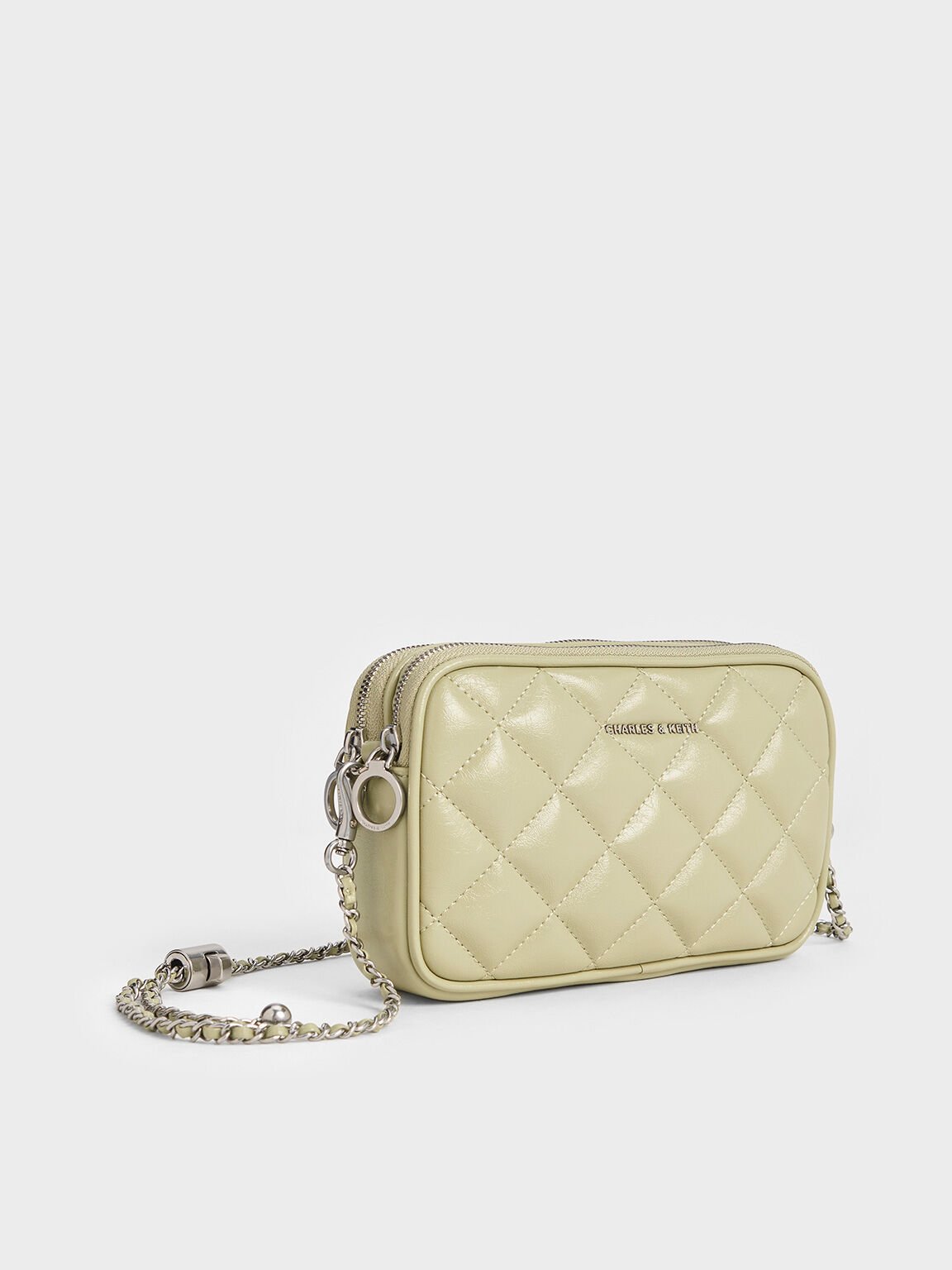 Mini Apfra Quilted Crossbody Bag, Sage Green, hi-res