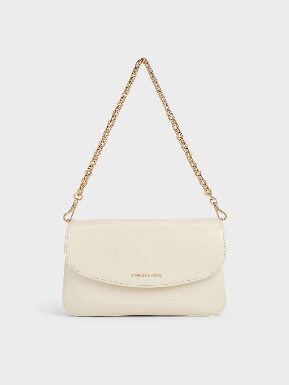 Caia Front Flap Shoulder Bag, Cream, hi-res