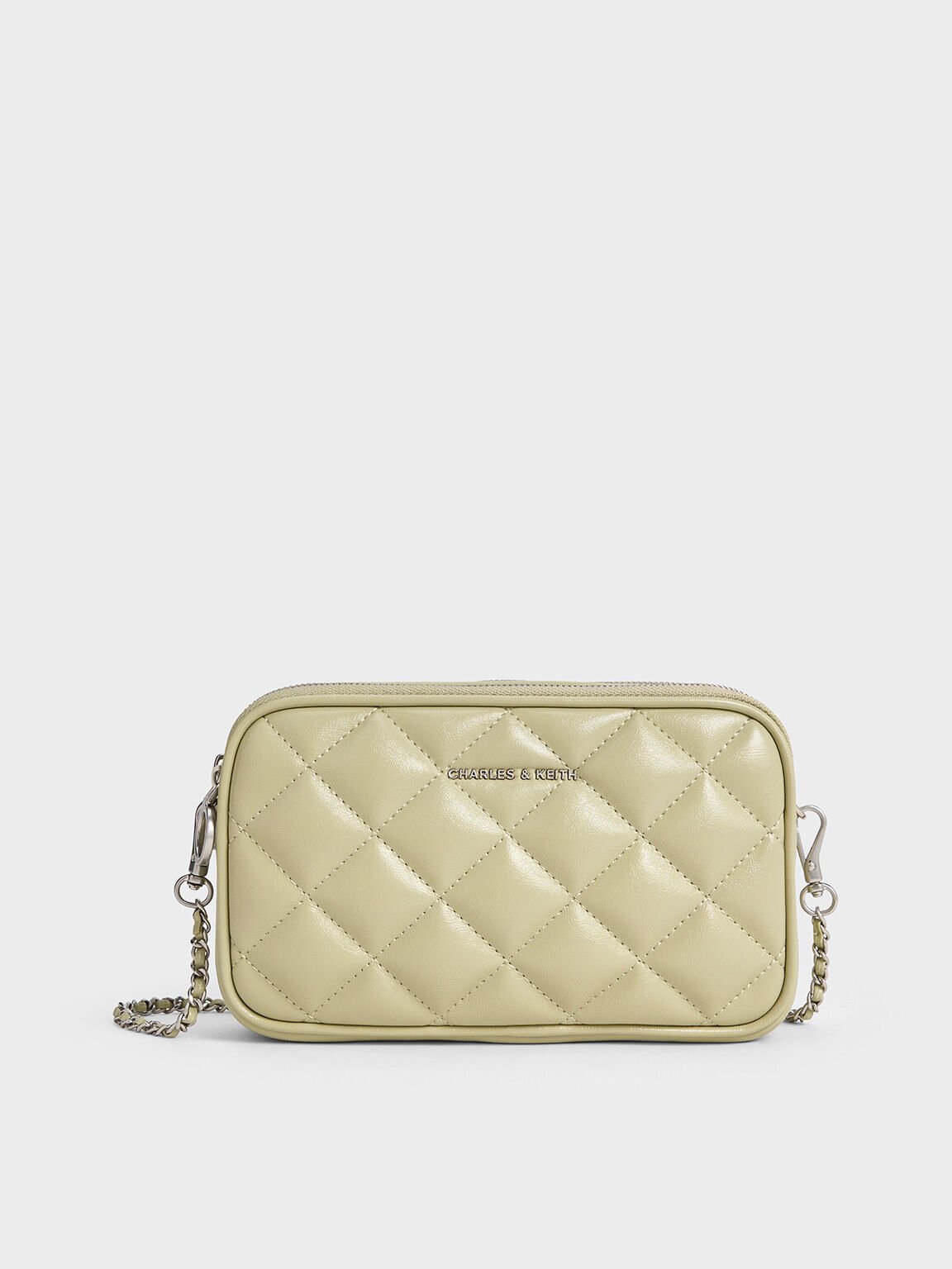 Mini Apfra Quilted Crossbody Bag, Sage Green, hi-res