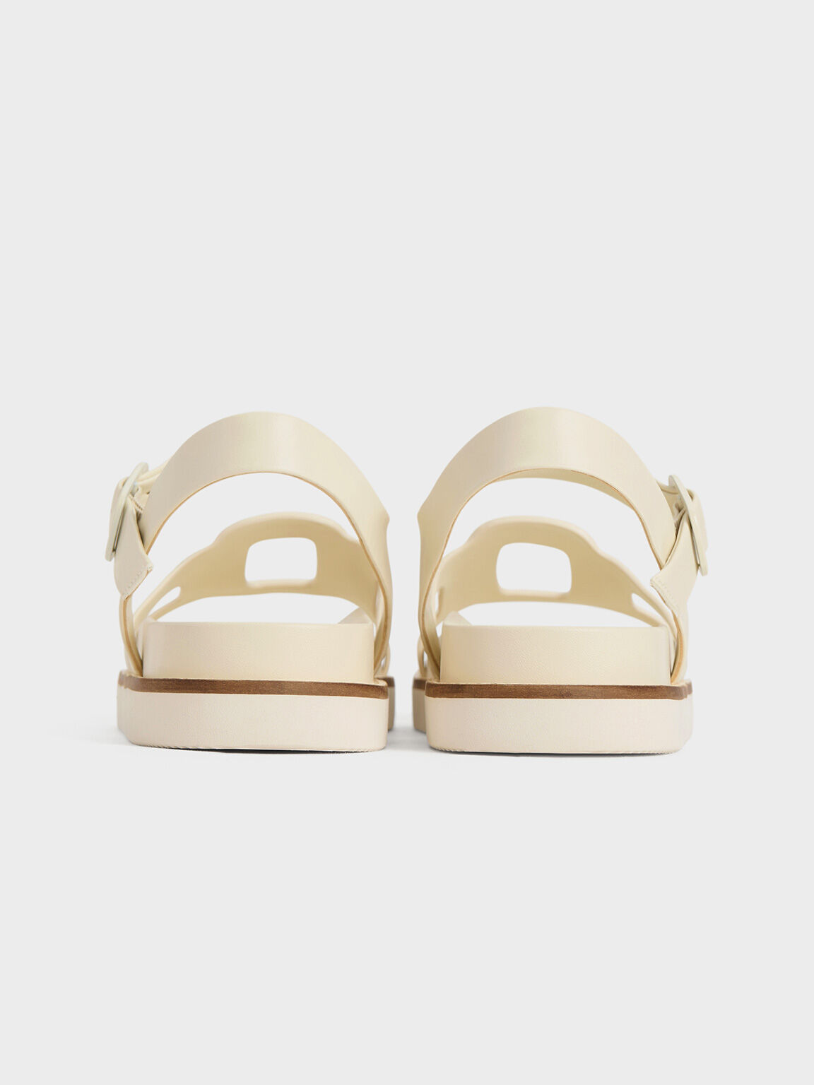 Easley Cut-Out Buckled Sandals, Chalk, hi-res