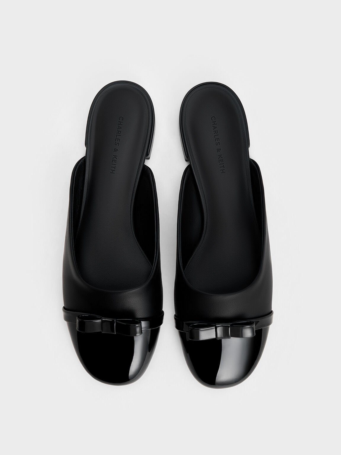 Bow Toe-Cap Mules, Black, hi-res