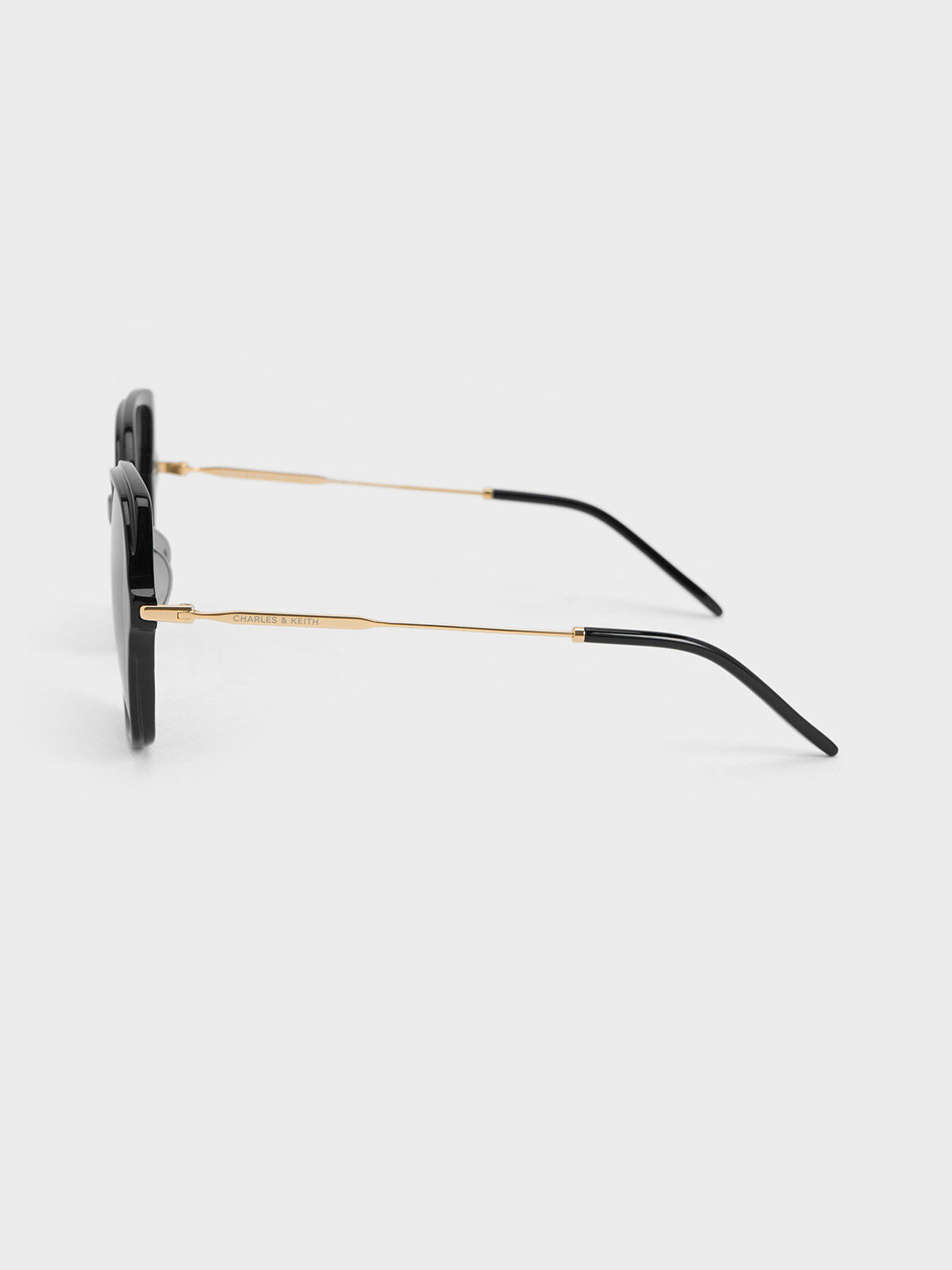 แว่นตากันแดดโอเวอร์ไซส์กรอบทรงผีเสื้อวัสดุอะซิเตทรีไซเคิล, สีดำ, hi-res