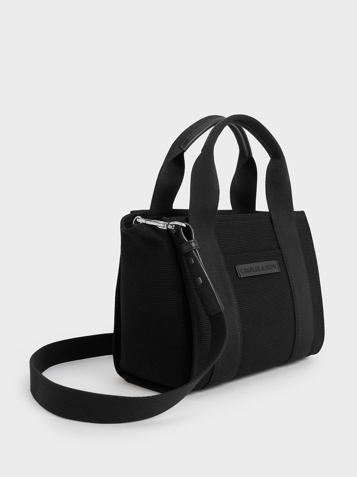 Kay Canvas Tote Bag, Noir, hi-res