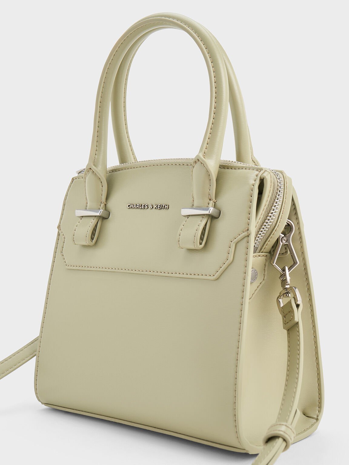 Temmie Structured Tote Bag, Sage Green, hi-res