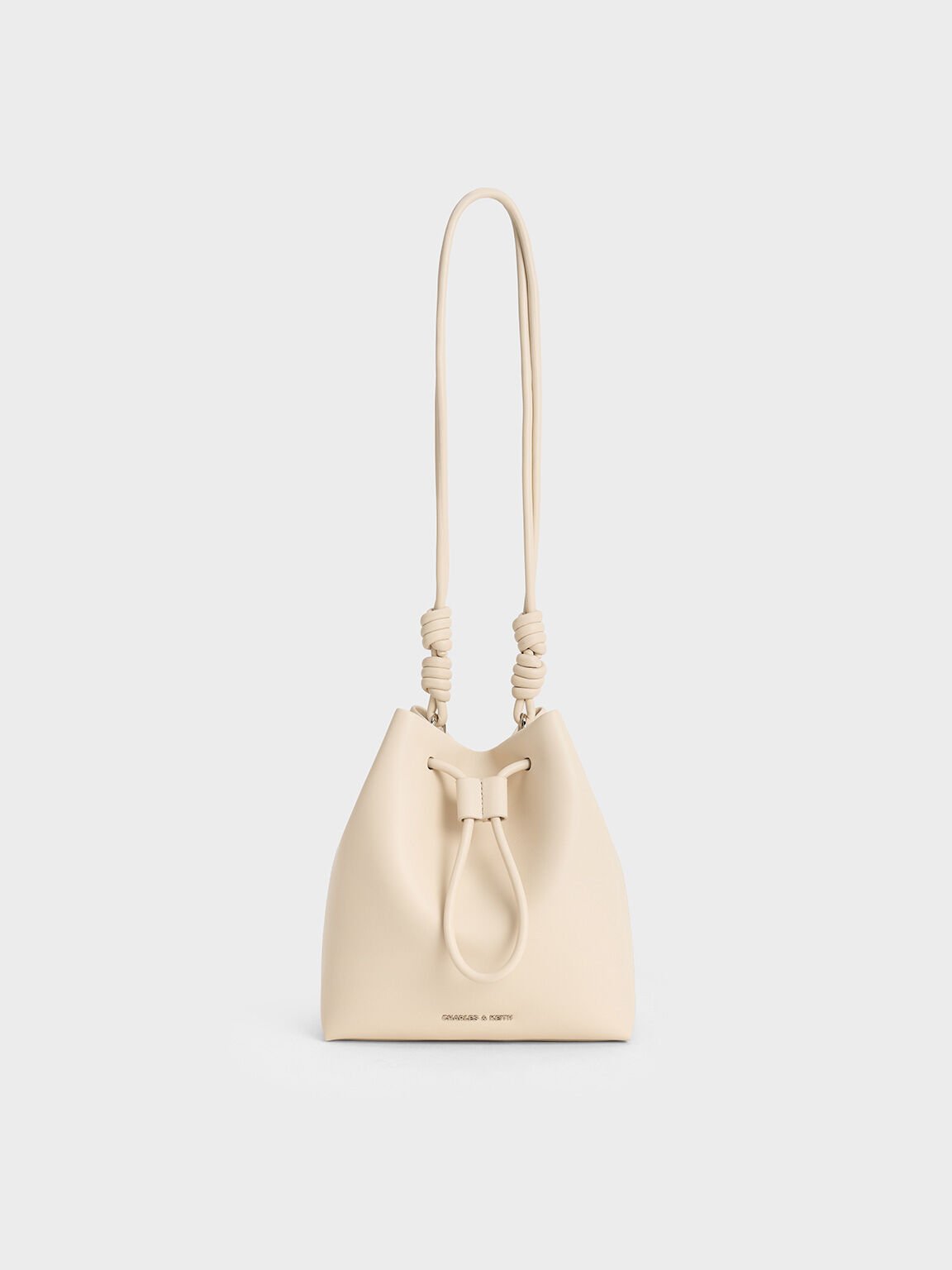 Leia Knotted Bucket Bag, Beige, hi-res