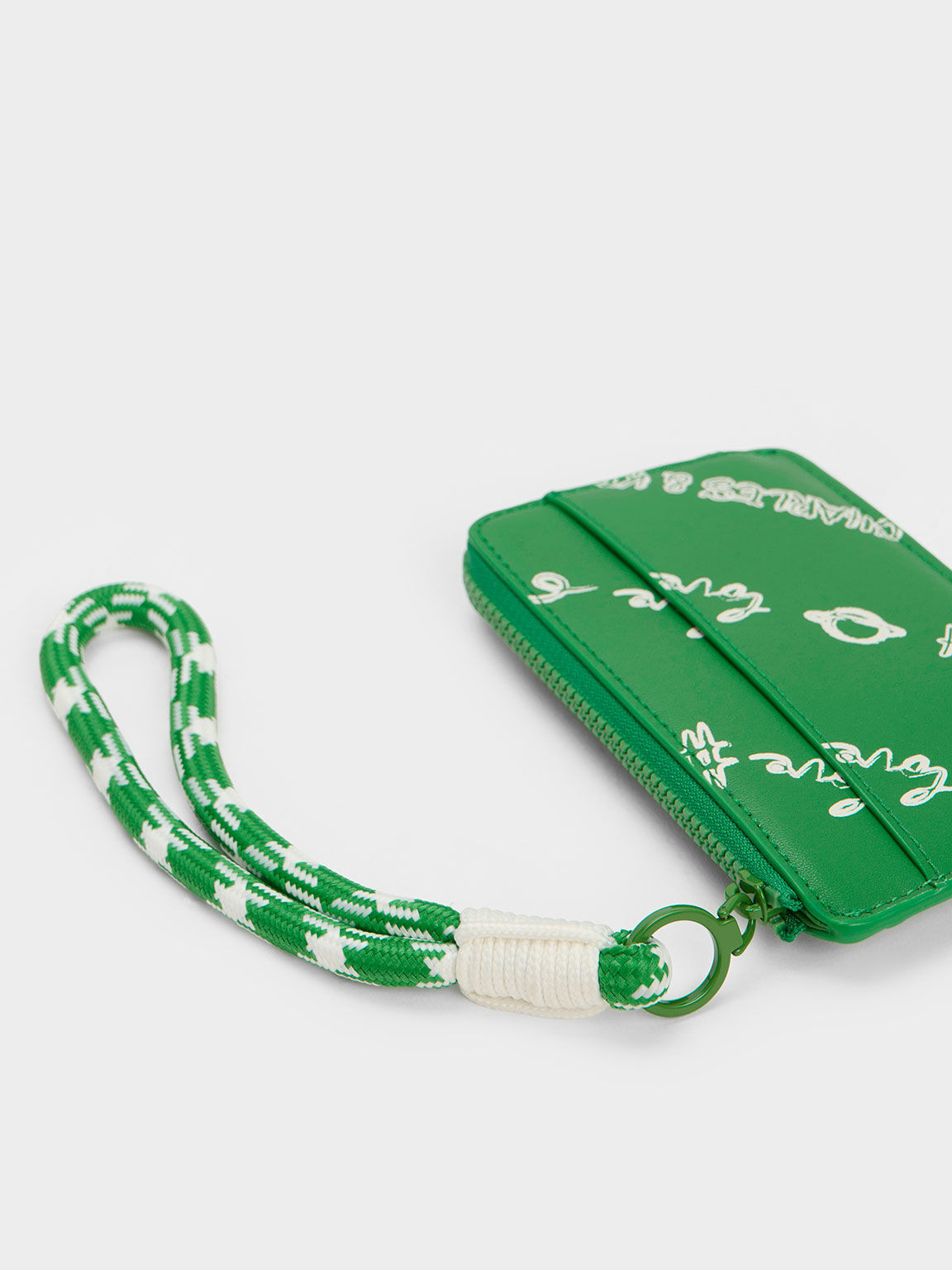 Gwiana Printed Cardholder, สีเขียว, hi-res