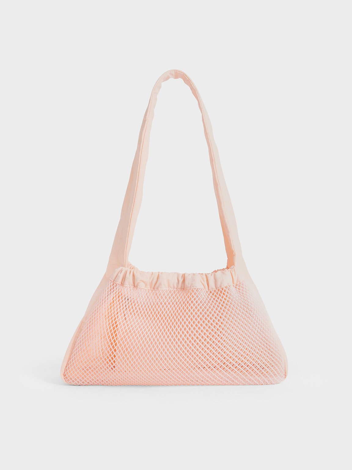 Terra Mesh & Nylon Shoulder Bag, Light Pink, hi-res