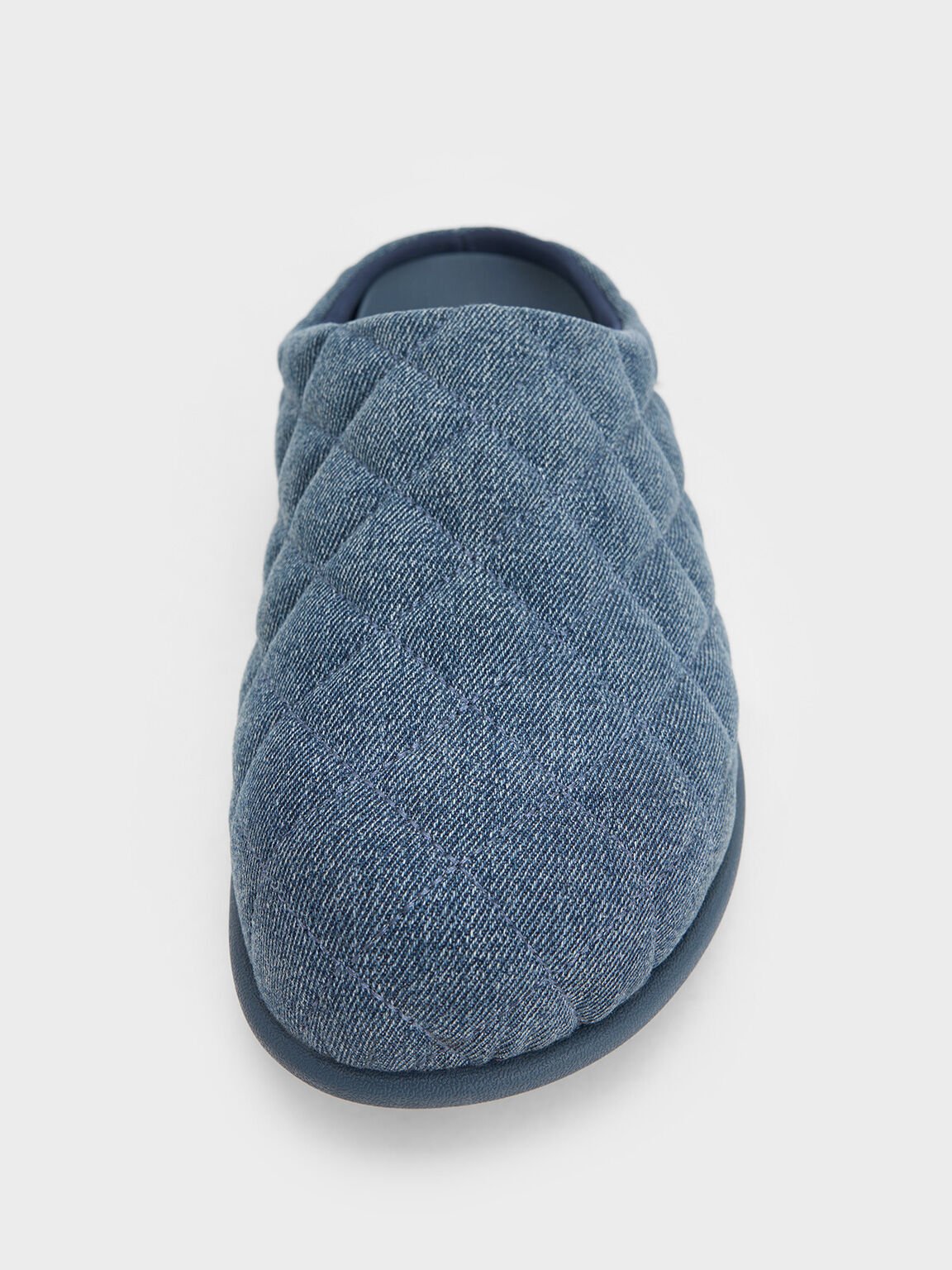 Quilted Flatform Mules, Denim Blue, hi-res