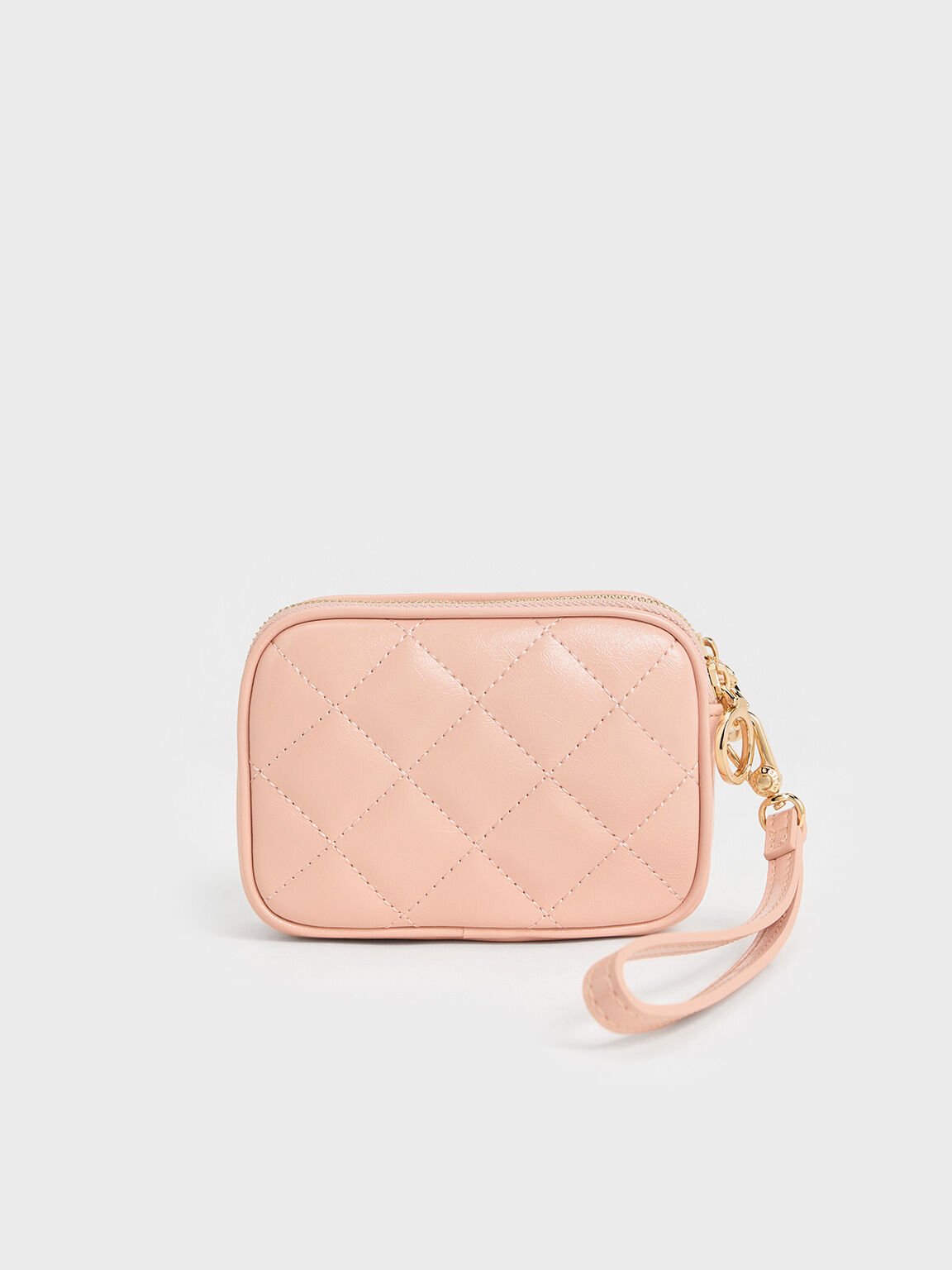 Apfra Quilted Wristlet Pouch, Pink, hi-res