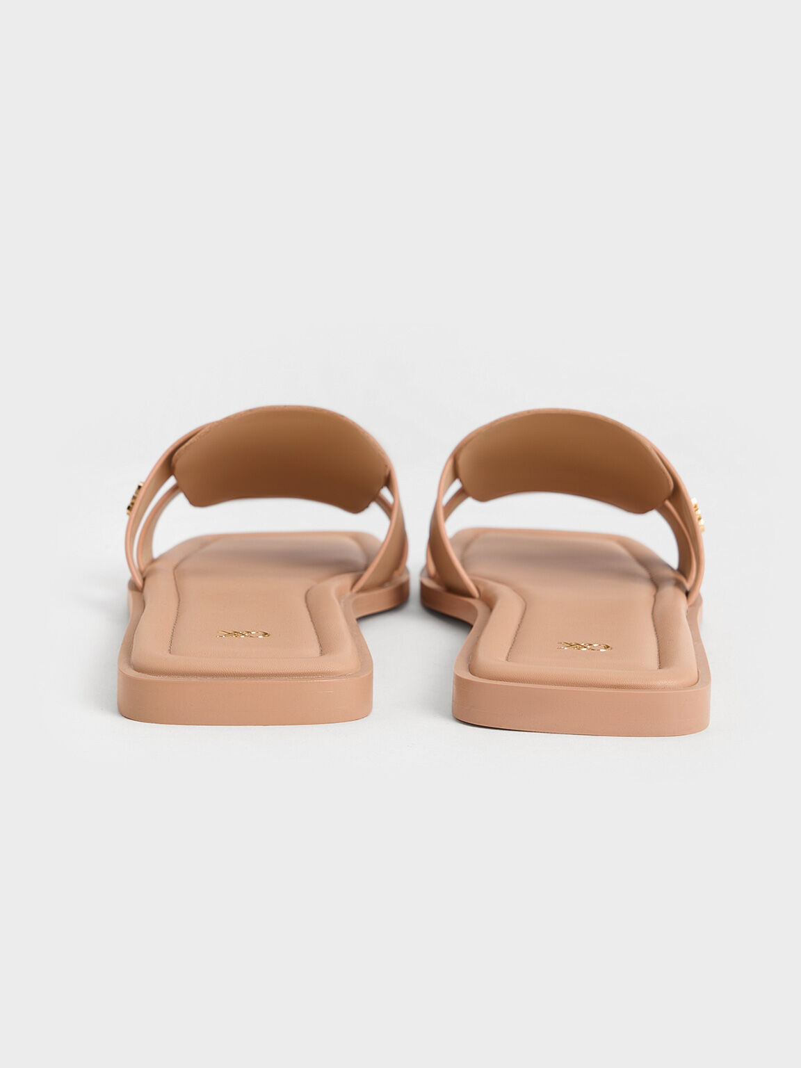 Trichelle Interwoven Leather Slide Sandals, Nude, hi-res