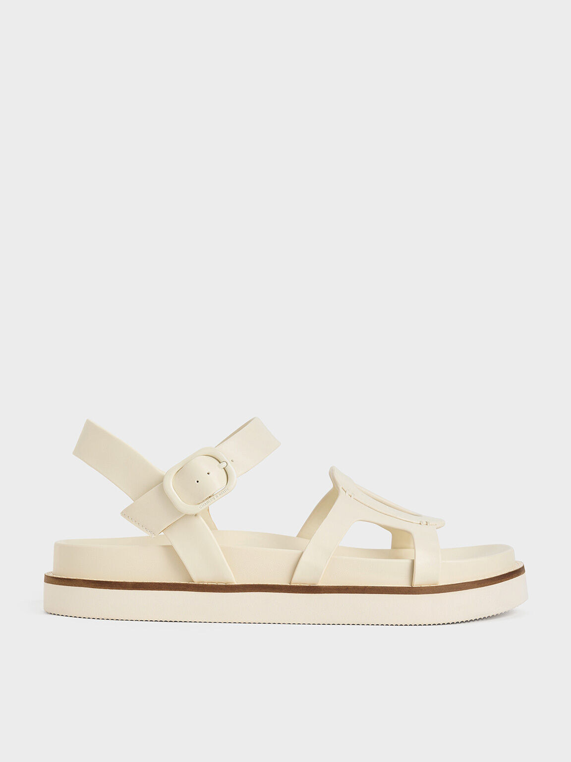 Easley Cut-Out Buckled Sandals, Chalk, hi-res