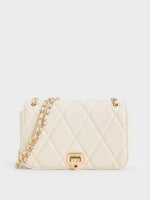 Women’s Arwen diamond-quilt shoulder bag in cream – CHARLES & KEITH TH