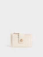 Women’s Donna crinkle-effect panelled card holder in cream – CHARLES & KEITH TH