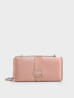 Women’s satin crystal-buckle chain-handle long wallet – CHARLES & KEITH TH