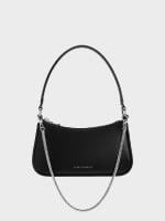 Women’s Elspeth curved shoulder bag in noir – CHARLES & KEITH TH