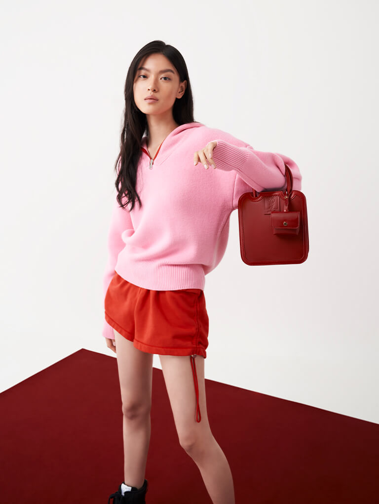 Women's Judy Hopps Structured Tote Bag in red - CHARLES & KEITH