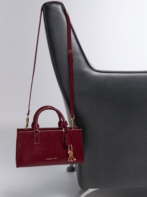 Women’s mini Kerry tote bag in mulberry plum – CHARLES & KEITH TH