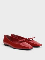 Women’s patent bow slingback pumps in red – CHARLES & KEITH TH