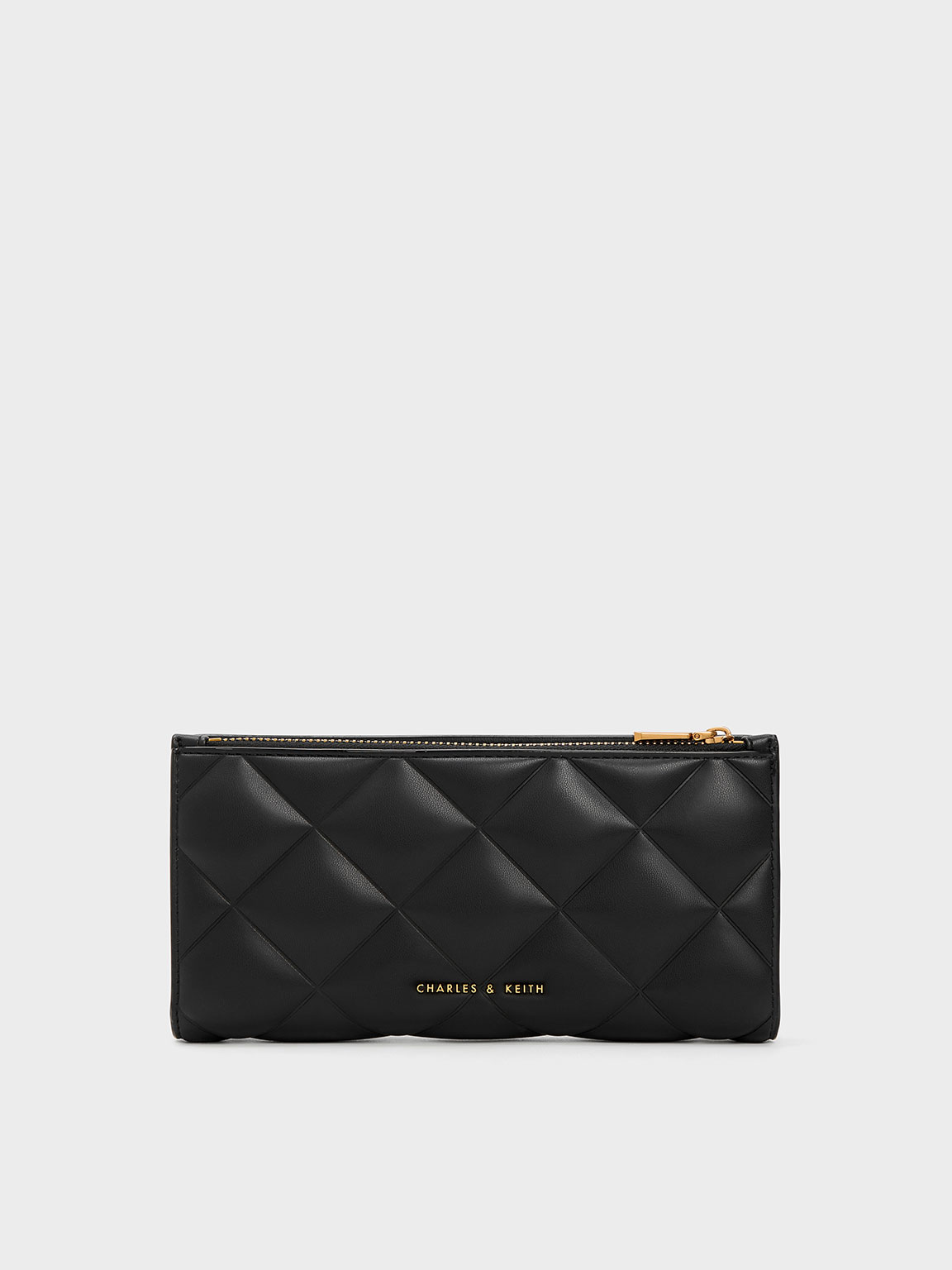 Black Danika Quilted Long Wallet - CHARLES & KEITH TH