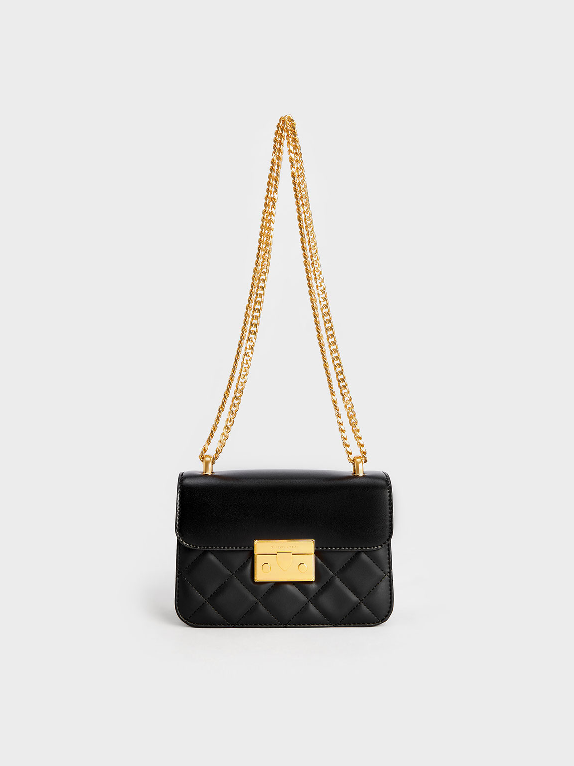 Charles & keith metal push lock crossbody bag new arrivals