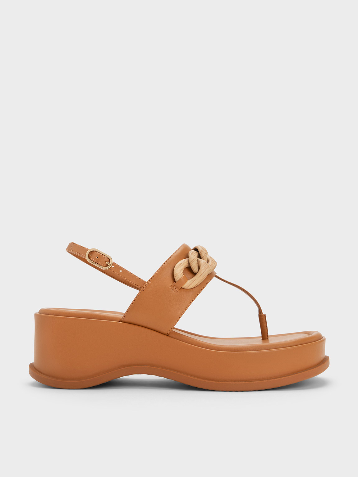 Camel Chain Link Thong Sandals CHARLES KEITH TH