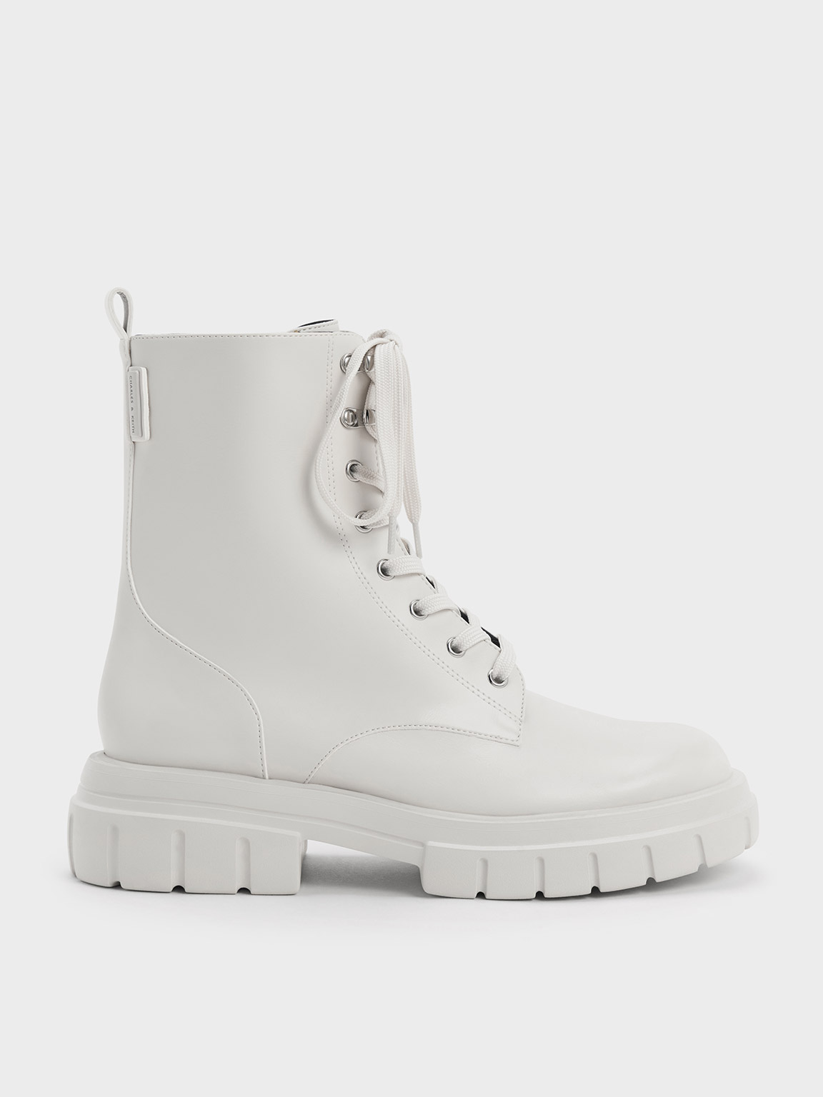 Lace up boots white best sale