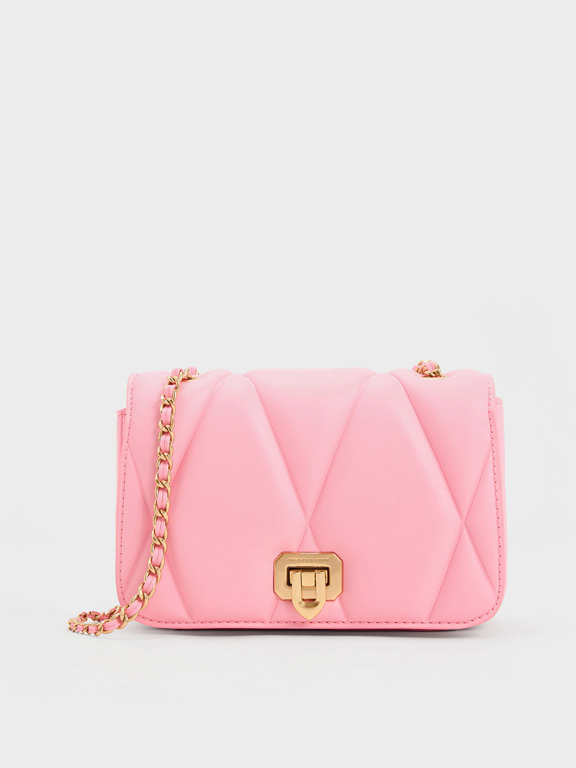 Pink Arwen Quilted Shoulder Bag - CHARLES & KEITH TH