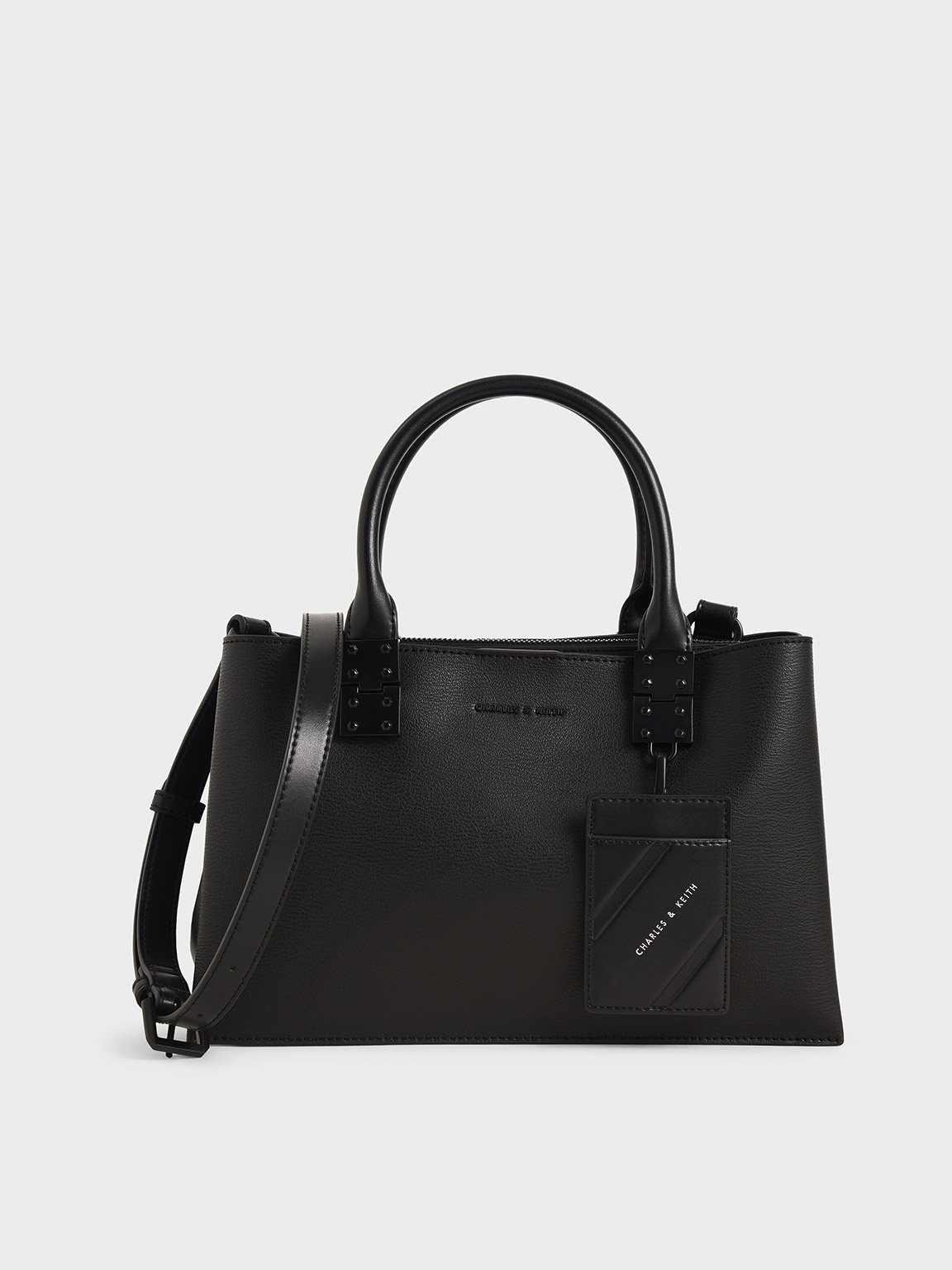 charles and keith structured top handle bag