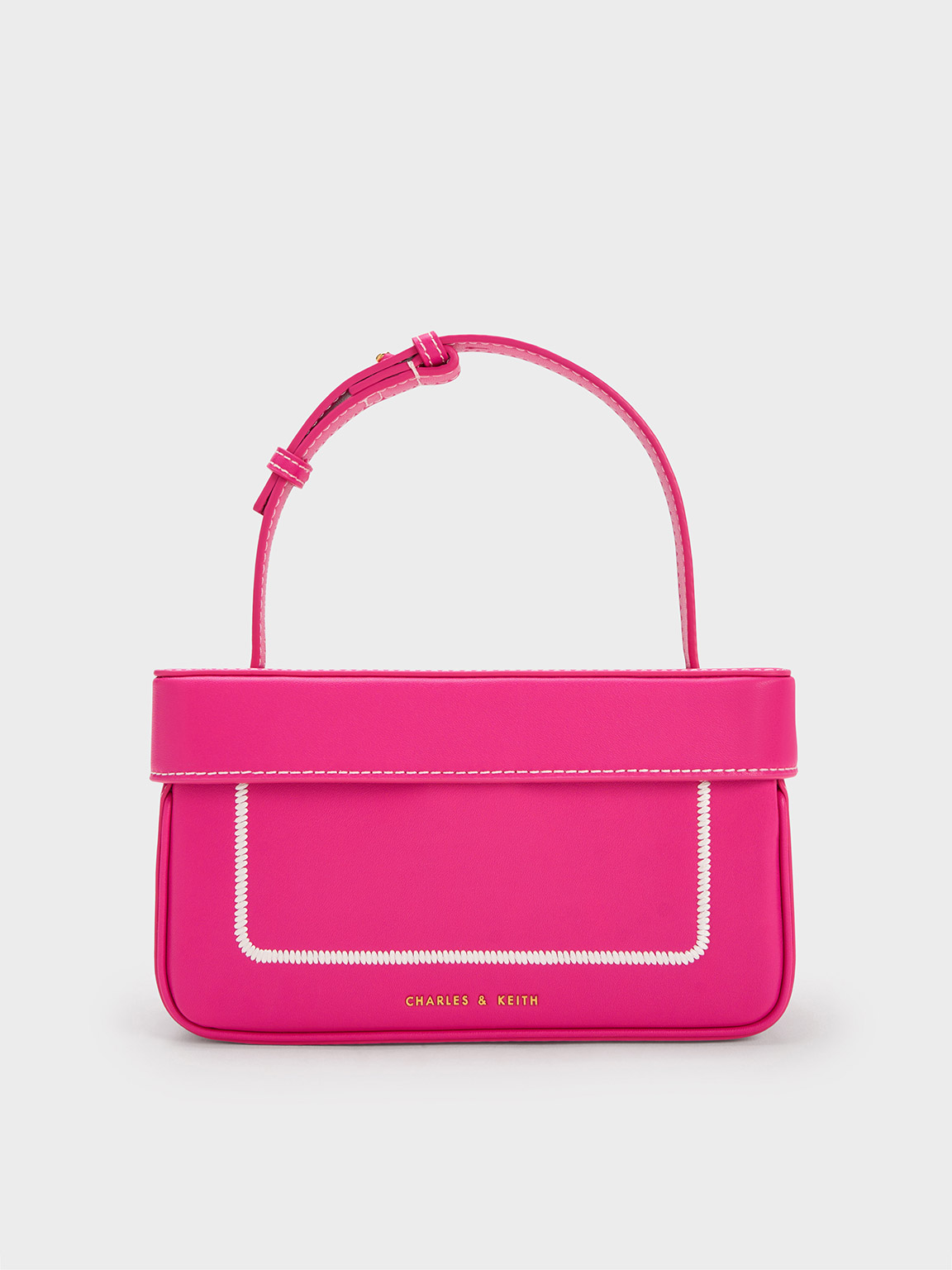 Fuchsia Astra Contrast Trim Boxy Bag - CHARLES & KEITH TH