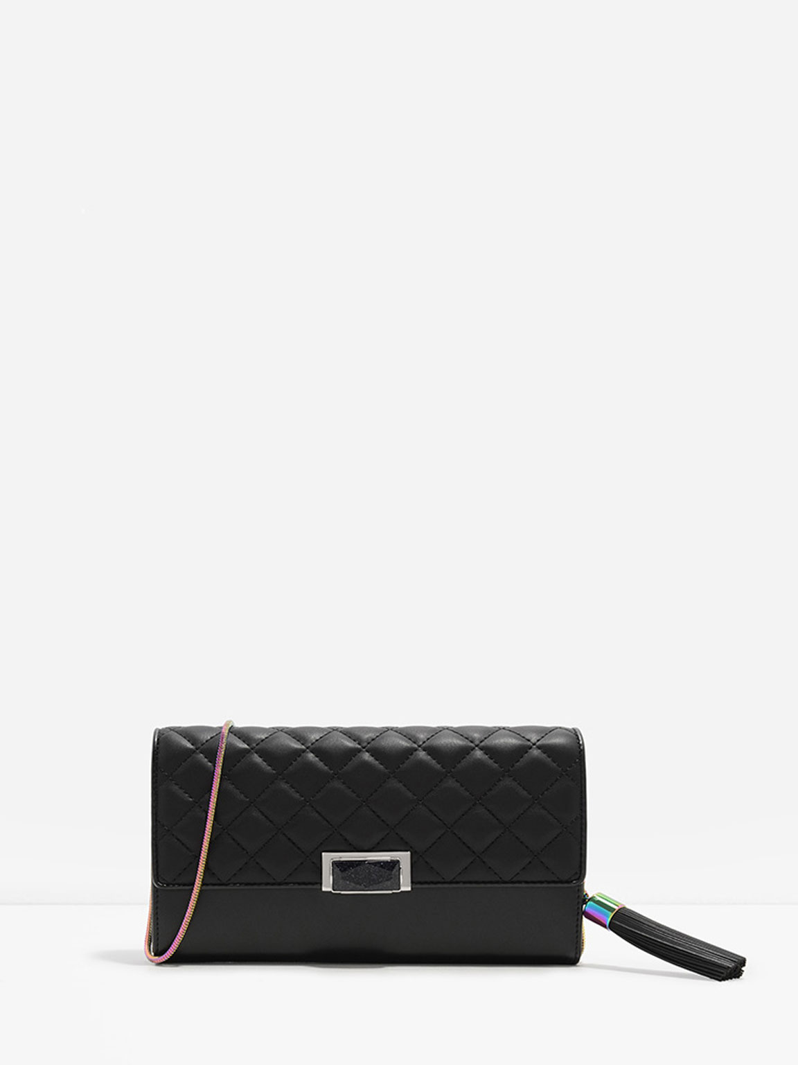 charles and keith quilted bag black