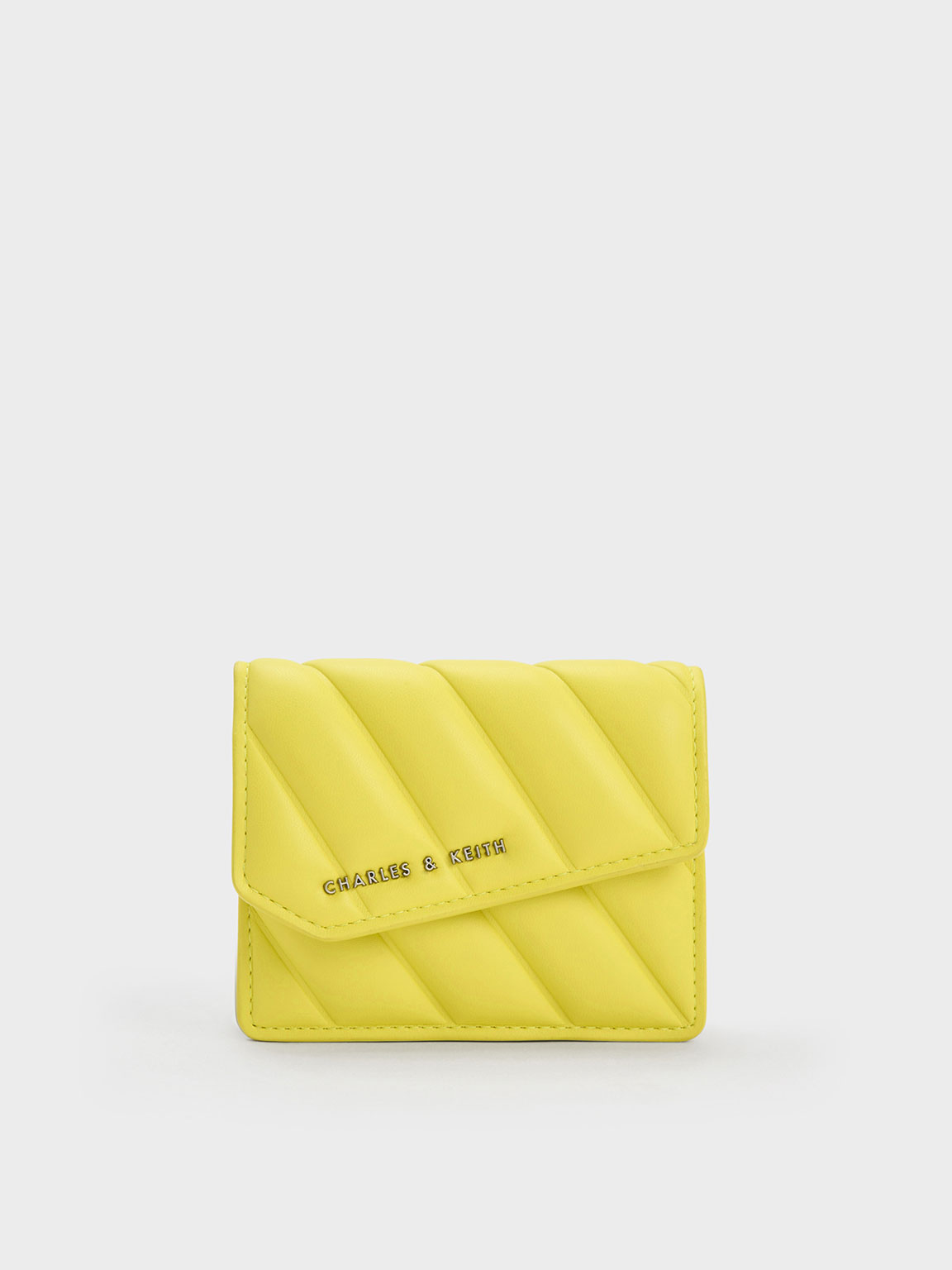 Yellow Asymmetric Flap Panelled Wallet - CHARLES & KEITH TH