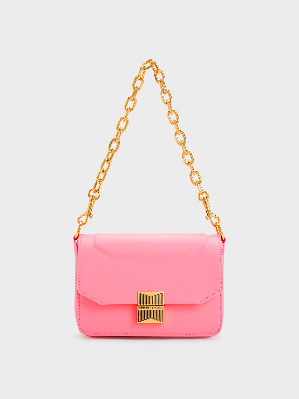 Pink Kalinda Metallic Accent Boxy Bag - CHARLES & KEITH TH